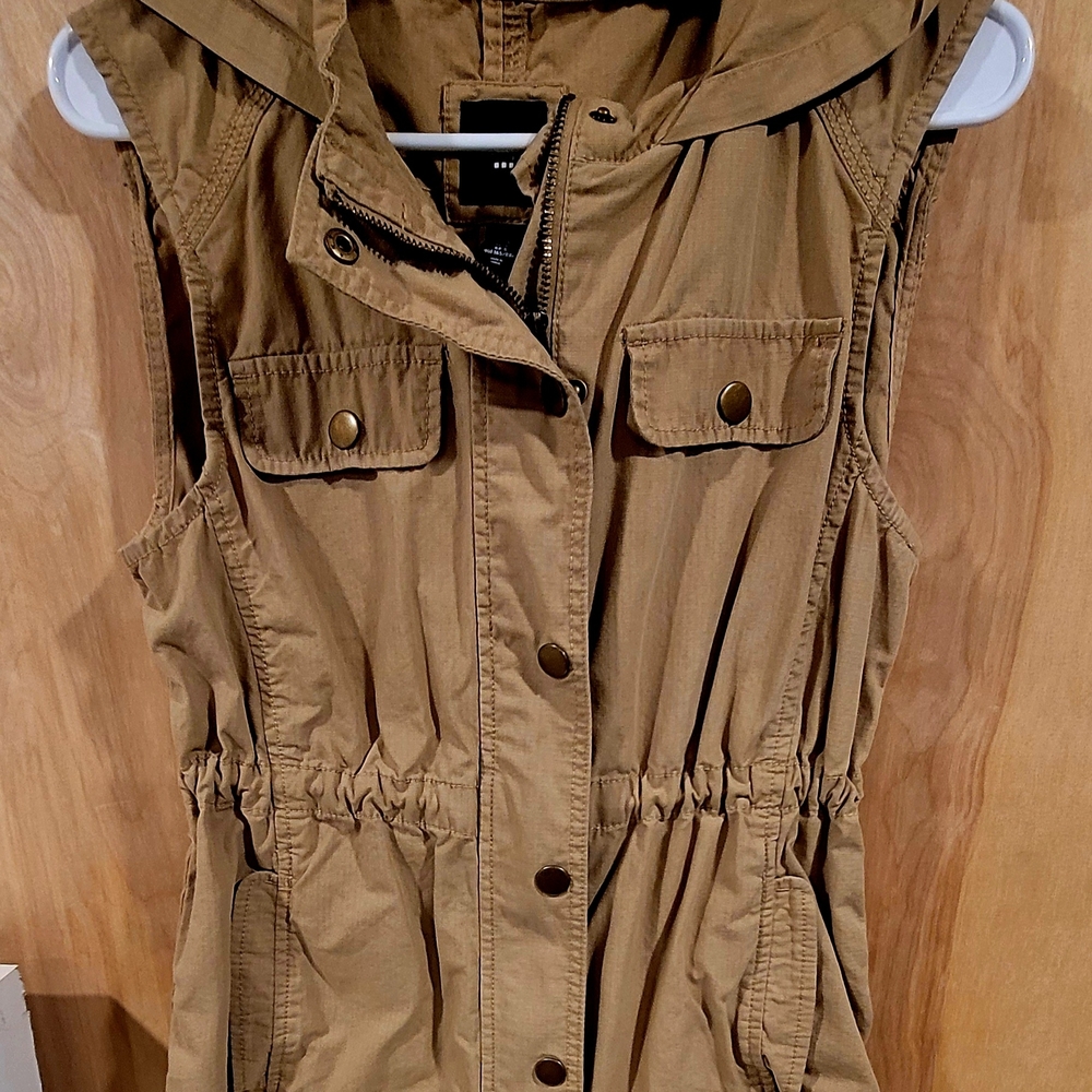 GAP Women's Brown Hooded Utility Vest